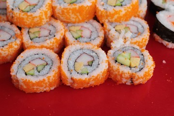 Mixed roll sushi set is delicious, Japanese food