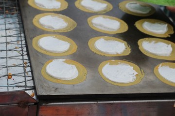 Making crispy pancake is delicious