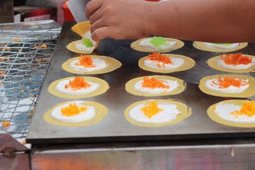 Making crispy pancake is delicious