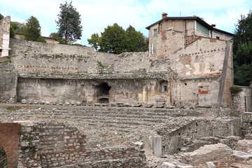 Fototapeta premium ancient Roman theatre of Brescia, unesco world heritage, Italy