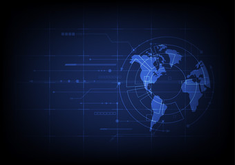 vector digital global technology concept, abstract background