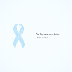 Awareness ribbon. Painted. Pale Blue. Achalasia. Isolated icon.List of meanings, symbol, name of color.