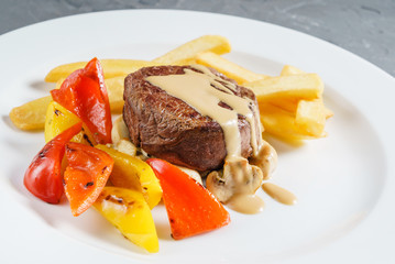 steak with french fries