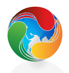 Logo business around world vector