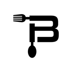 initial letter logo spoon and fork