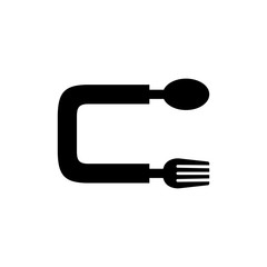 initial letter logo spoon and fork