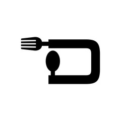 initial letter logo spoon and fork