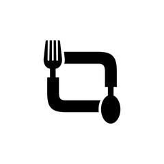 initial letter logo spoon and fork