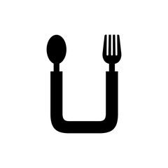 initial letter logo spoon and fork
