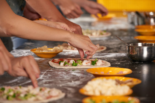 Pizza making process