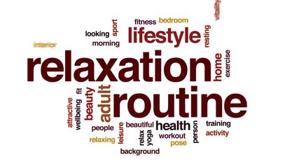 Relaxation routine animated word cloud, text design animation.