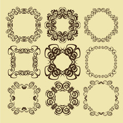 illustration of set of vintage design elements