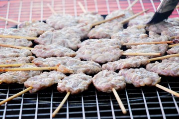 roasted pork is delicious in the market