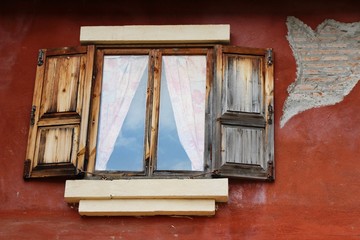 Window and brick wall is vintage style