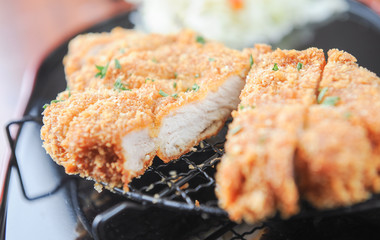 Fried pork chop, and vegetables