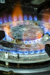 Fire of a kitchen gas