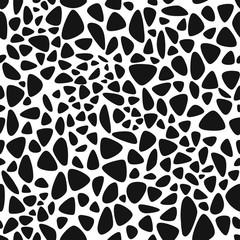 Giraffe pattern, seamless animal skin, abstract geometrical background print fabric. Vector illustration. Poster, banner, web mobile interface template. Black and white, monochrome