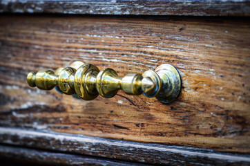 ancient doors close up - door details, knob, wood structure, iron texture