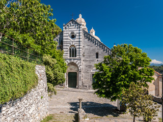 The facade of the church of San Lorenzo in Portovenere (Liguria, Italy)