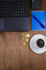 Workplace of  businessman with a laptop
