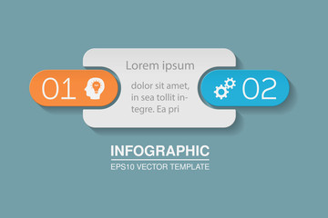 Vector infographic template for diagram, graph, presentation, chart, business concept with 2 options.