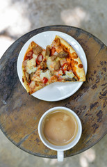 Breakfast in garden at morning time