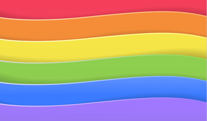 Rainbow paper art  background cute vector illustration