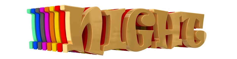 3d image. Text Night. Festive text from voluminous letters.