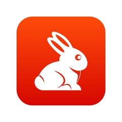 Easter bunny icon digital red