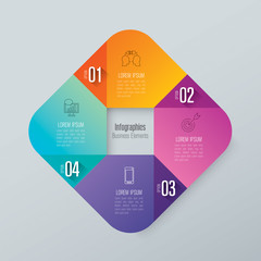 Infographics design vector and business icons with 4 options.