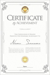 Certificate or diploma retro template