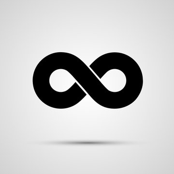 Infinity Icon black, template design element, Vector illustration