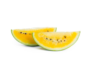 yellow watermelon on white background