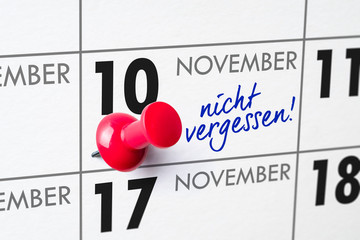 Wandkalender - 10. November