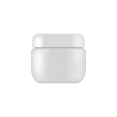  Plastic cosmetic jar for cream, scrub, gel, powder. Vecto mockup