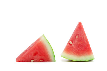 Slice of watermelon on white background