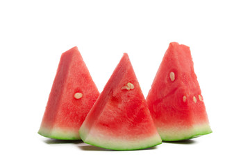 Slice of watermelon on white background