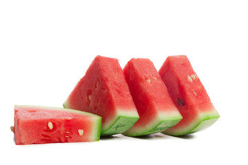 Slice of watermelon on white background