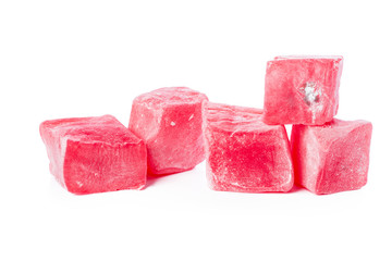 Tasty Turkish delight isolated on white