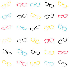 Glasses seamless pattern vector