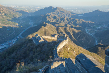 China, Pekin, China wall, sunset, history. 2016