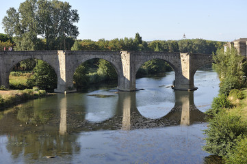 Fototapeta na wymiar Old stone bridge of Carcassonne