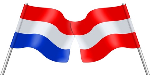 Flags. The Netherlands and Austria