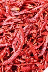 Dried chilli in the market