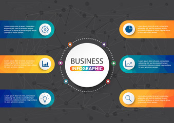 Business data visualization. Process chart. Abstract elements of graph, diagram with steps, options, parts or processes. Vector business template for presentation. Creative concept for infographic.