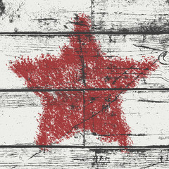 Bold Star Stamp wood Red