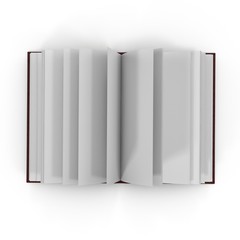 Blank Journal on white. Top view. 3D illustration