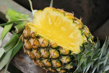 Fresh pineapple is delicious in the market