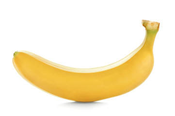 single ripe banana isolate on white background