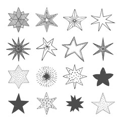 Obraz premium Hand drawn stars. Vector.